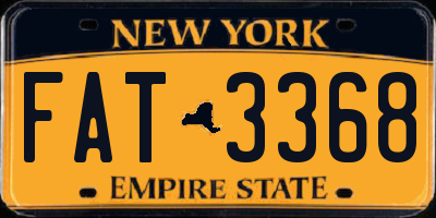 NY license plate FAT3368
