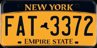 NY license plate FAT3372