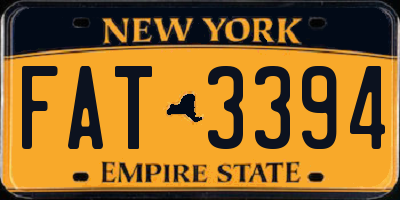 NY license plate FAT3394