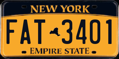 NY license plate FAT3401