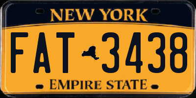 NY license plate FAT3438