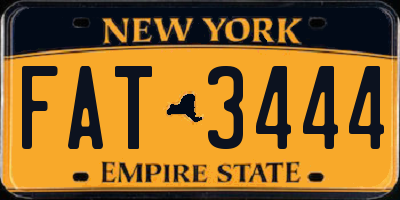NY license plate FAT3444