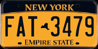 NY license plate FAT3479