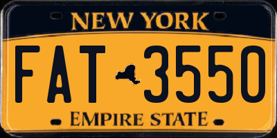 NY license plate FAT3550