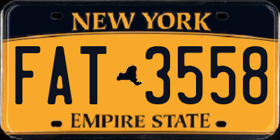 NY license plate FAT3558