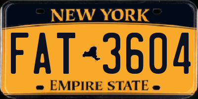NY license plate FAT3604