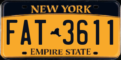 NY license plate FAT3611