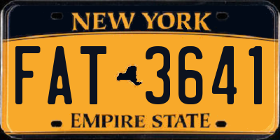 NY license plate FAT3641
