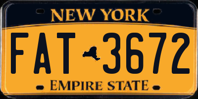 NY license plate FAT3672