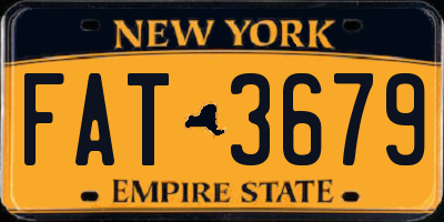 NY license plate FAT3679