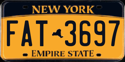 NY license plate FAT3697