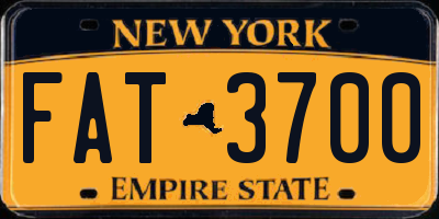 NY license plate FAT3700