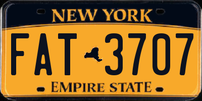 NY license plate FAT3707