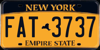 NY license plate FAT3737