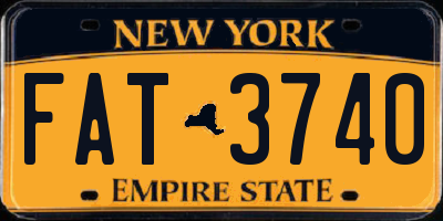 NY license plate FAT3740