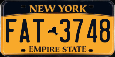 NY license plate FAT3748