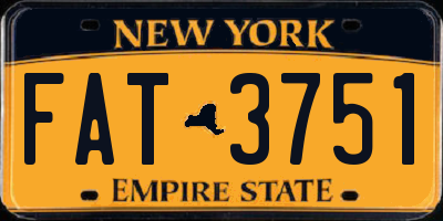 NY license plate FAT3751