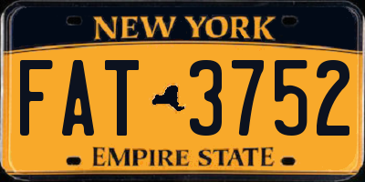 NY license plate FAT3752
