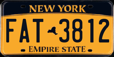 NY license plate FAT3812