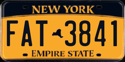 NY license plate FAT3841
