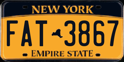 NY license plate FAT3867
