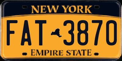 NY license plate FAT3870