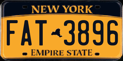 NY license plate FAT3896