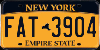 NY license plate FAT3904