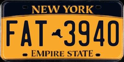 NY license plate FAT3940