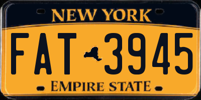 NY license plate FAT3945