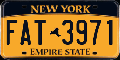 NY license plate FAT3971
