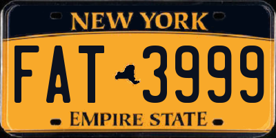 NY license plate FAT3999