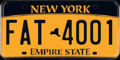 NY license plate FAT4001