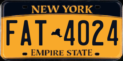 NY license plate FAT4024