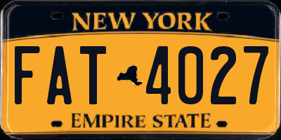 NY license plate FAT4027