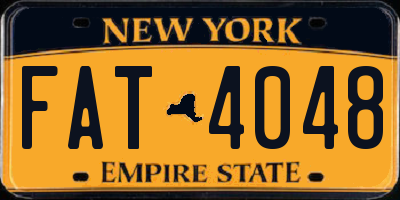 NY license plate FAT4048