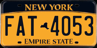 NY license plate FAT4053