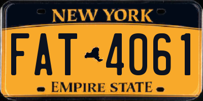 NY license plate FAT4061