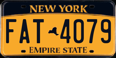 NY license plate FAT4079