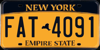 NY license plate FAT4091