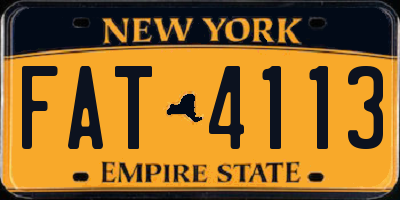 NY license plate FAT4113