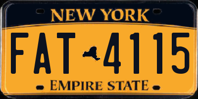 NY license plate FAT4115