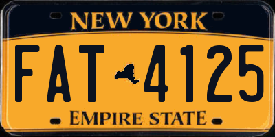 NY license plate FAT4125