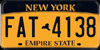 NY license plate FAT4138