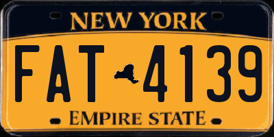 NY license plate FAT4139