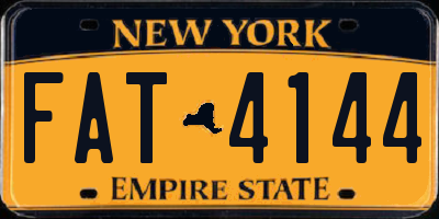 NY license plate FAT4144