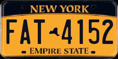 NY license plate FAT4152