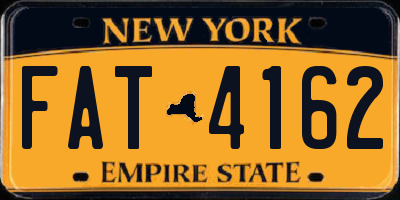 NY license plate FAT4162