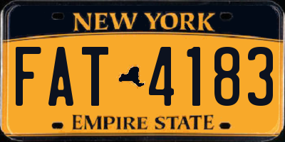 NY license plate FAT4183