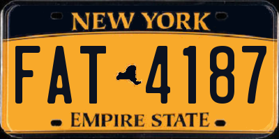 NY license plate FAT4187